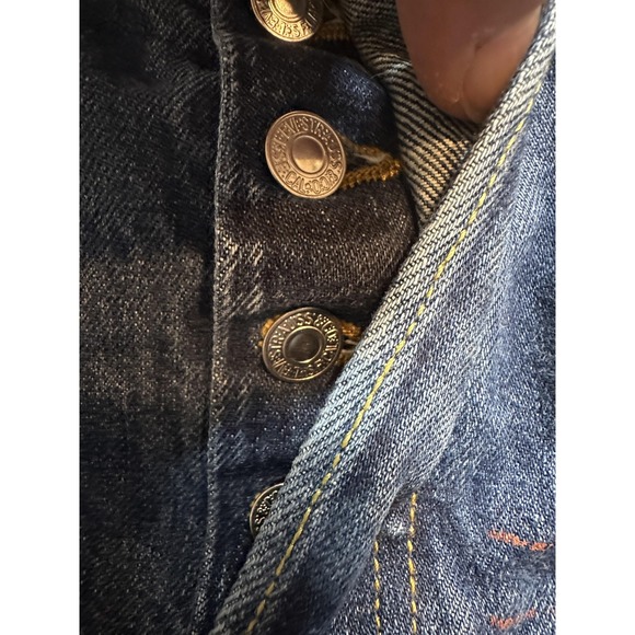 Vintage Levis 501 Jeans Mens 34x36 (32x34) Blue Denim Straight Leg Button Fly - Picture 10 of 16